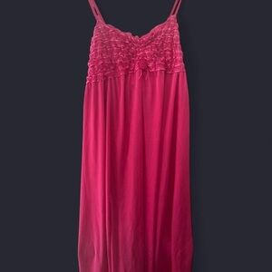 Elegant Pink Lace-Trimmed Nightgown